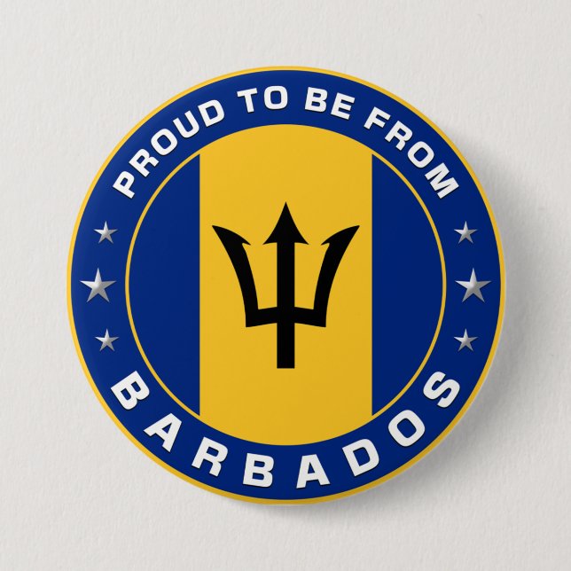 Proud To Be From Barbados Button (Front)