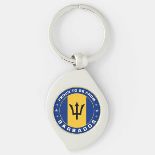 Proud To Be From Barbados Keychain
