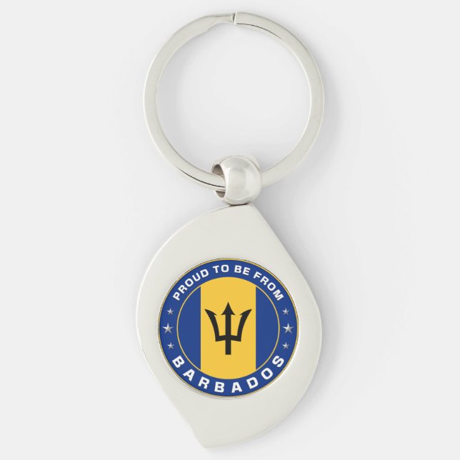 Proud To Be From Barbados Keychain (Front)