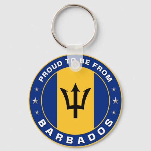 Proud To Be From Barbados Keychain