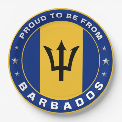 Proud To Be From Barbados Paper Plates
