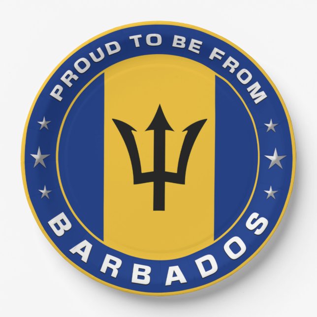 Proud To Be From Barbados Paper Plates (Front)