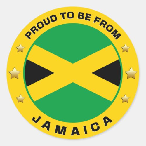 Proud To Be From Jamaica Classic Round Sticker