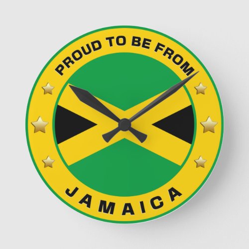 Proud To Be From Jamaica Round Clock