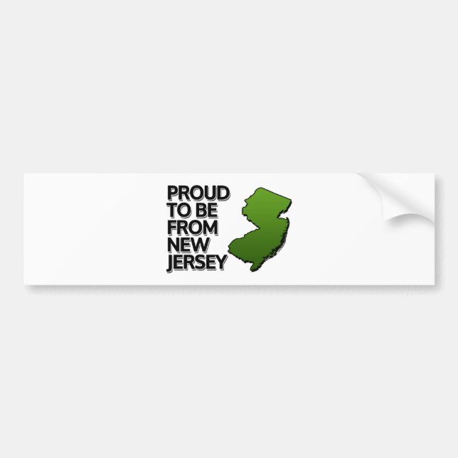 Proud to be from New Jersey Bumper Sticker (Front)