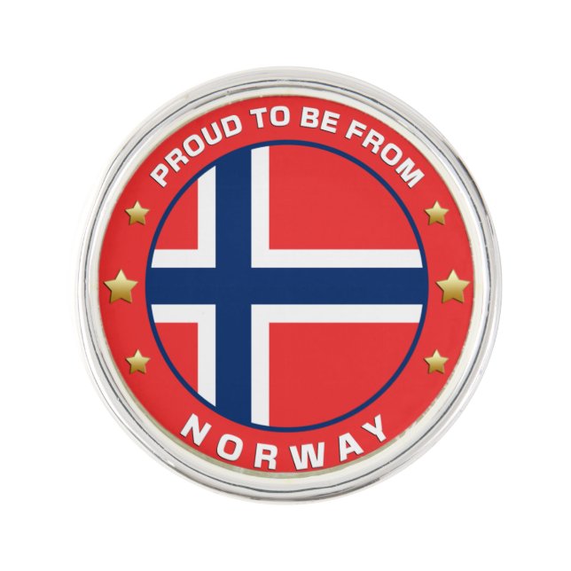 Proud To Be From Norway Lapel Pin (Front)