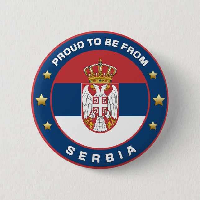 Proud To Be From Serbia Button (Front)