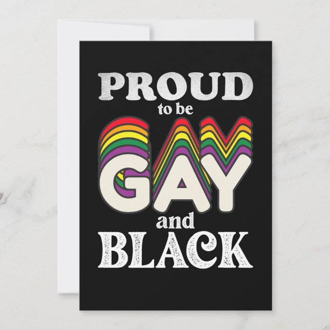 Proud To Be Gay And Black LGBT Pride Invitation (Front)