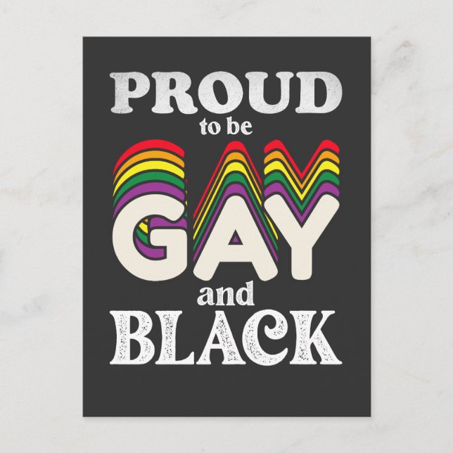Proud To Be Gay And Black LGBT Pride Invitation Postcard (Front)