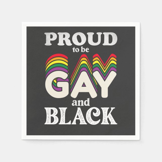 Proud To Be Gay And Black LGBT Pride Napkins (Front)