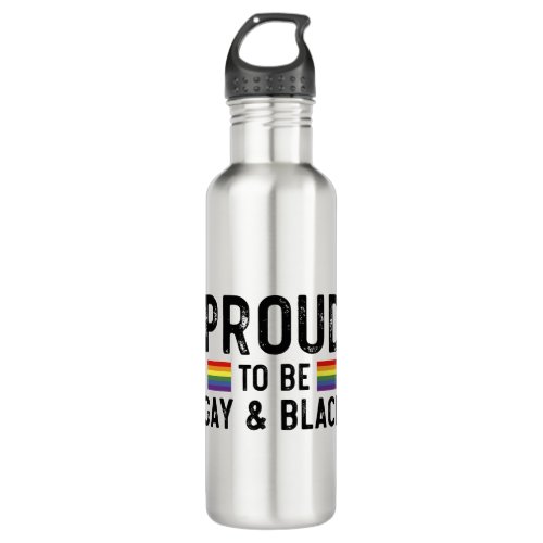 Proud To Be Gay And Black Pride Month 2024 LGBT    Stainless Steel Water Bottle