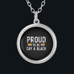Proud To Be Gay And Black Pride Month 2025 Silver Plated Necklace<br><div class="desc">Proud To Be Gay And Black Pride Month 2025</div>
