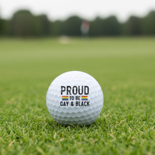 Proud To Be Gay and Black Rainbow Pride Golf Balls
