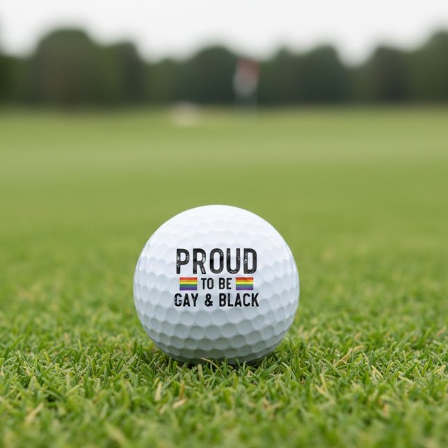 Proud To Be Gay and Black Rainbow Pride Golf Balls (Creator Uploaded)