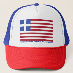 PROUD TO BE GREEK AMERICAN! TRUCKER HAT