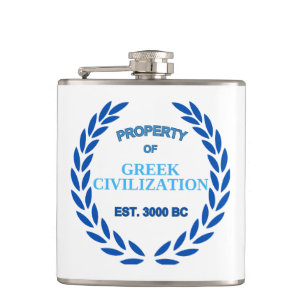 Proud to be Greek -Property of Greek Civilization Flask
