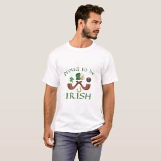 Proud to be Irish Pipes and Green Hat T-Shirt