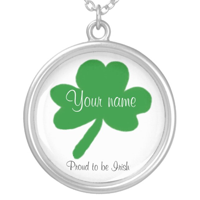Proud to be Irish Shamrock Necklace Customize It (Front)