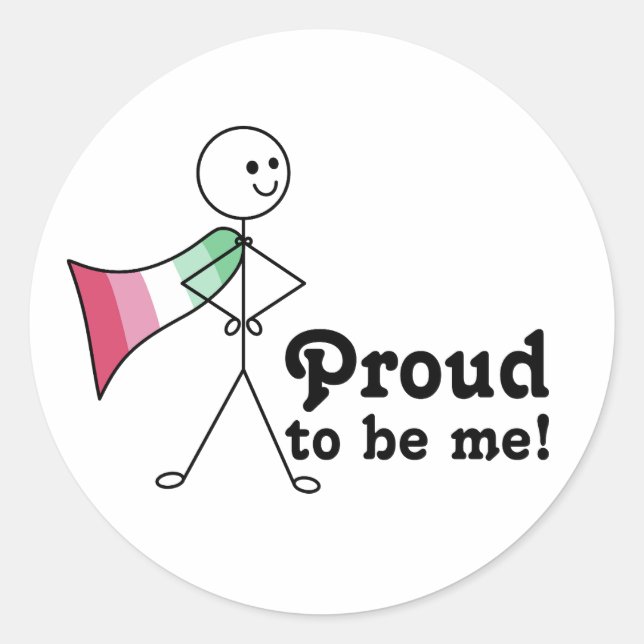 Proud to Be Me Abrosexual Pride super hero Classic Round Sticker (Front)