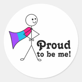 Proud to Be Me Androgyne Pride super hero Classic Round Sticker