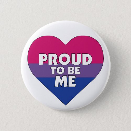 Proud to Be Me bi bisexual pride flag heart Button