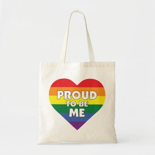 Proud to Be Me gay pride flag heart Tote Bag