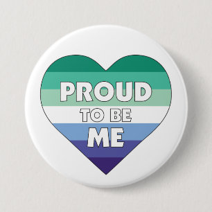 Proud to Be Me LGBTQ Gay Men Pride Heart Button