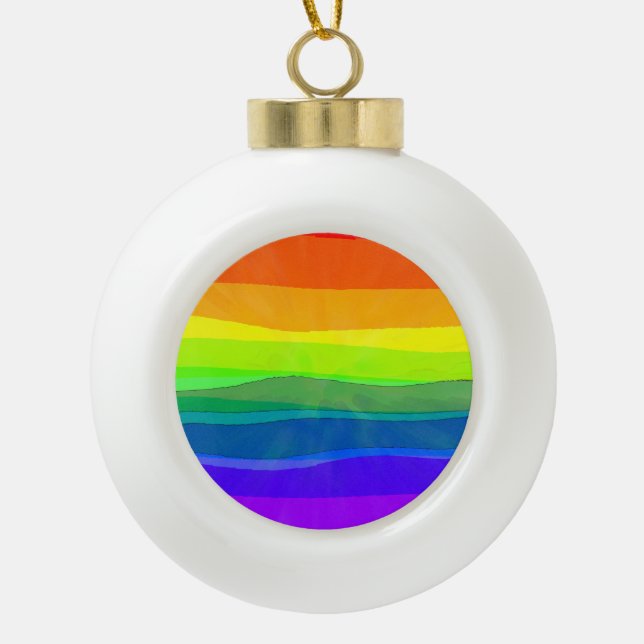 Proud To Be Me - LGBTQIA Pride Ceramic Ball Christmas Ornament (Front)