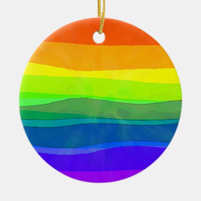 Proud To Be Me - LGBTQIA Pride Ceramic Ornament (Front)