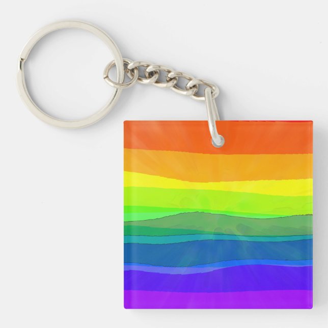 Proud To Be Me - LGBTQIA Pride Keychain (Front)