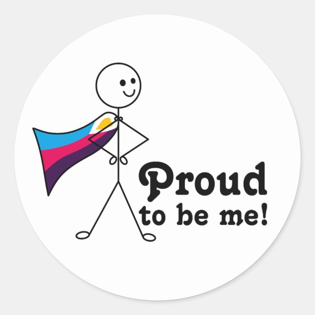 Proud to Be Me  Polyamory Pride flag super hero Classic Round Sticker (Front)