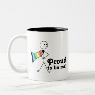 Proud to Be Me Queer Pride super hero  Two-Tone Coffee Mug