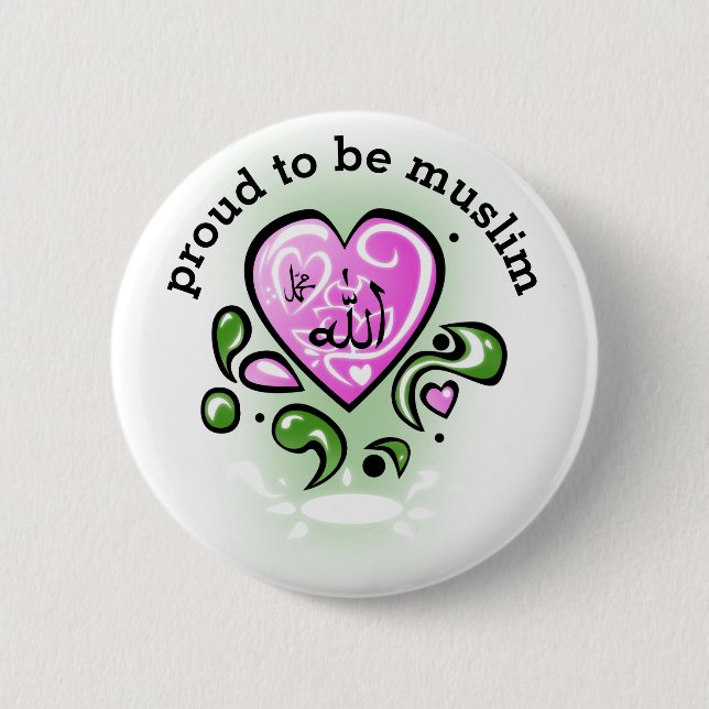 proud to be muslim pinback button (Front)