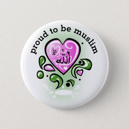 proud to be muslim pinback button