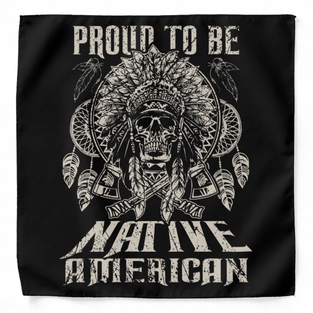 Proud To Be Native American Funny Bandana (Front)