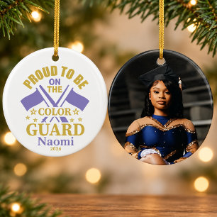 Proud to be on the color guard personalized ceramic ornament