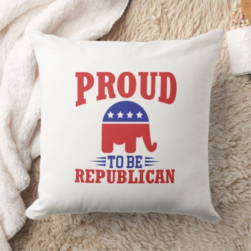 Proud to be republican throw pillow