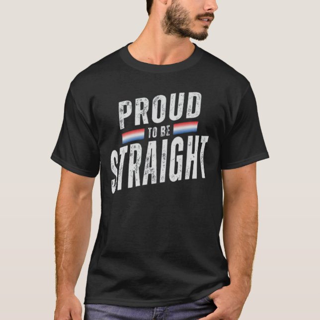 Proud to be Straight - Funny Men's T-Shirt (Front)