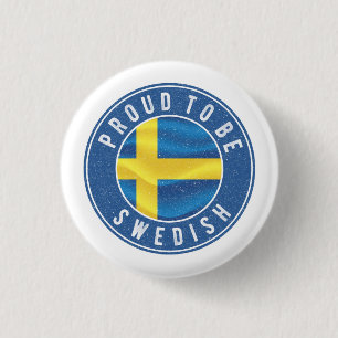 Proud to be swedish Flag T-Shirt Trucker Hat Button