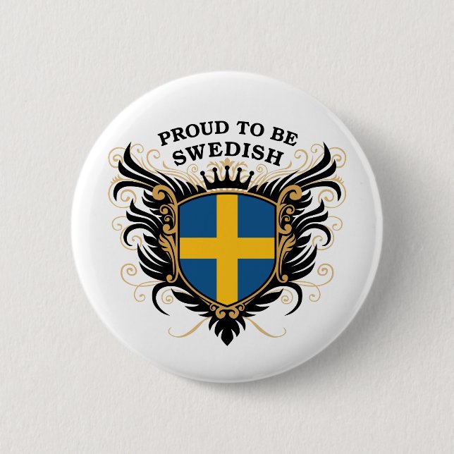 Proud to be Swedish Pinback Button (Front)
