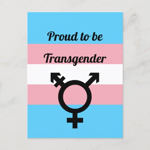 Proud to be Transgender  Trans Pride Postcard