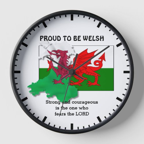 PROUD TO BE WELSH Flag of Wales Clock