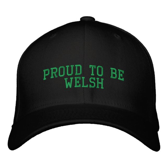 PROUD TO BE WELSH UK EMBROIDERED BASEBALL CAP (Front)