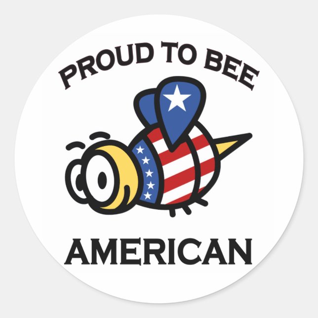 Proud to Bee American stickers (Front)