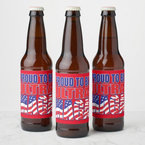 Proud To Support President Trump Beer Bottle Label