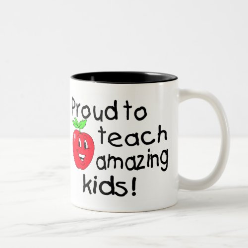 Proud To Teach Amazing Kids Apple Two_Tone Coffee Mug