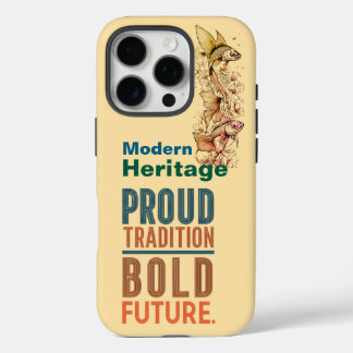 Proud Tradition, Bold Future Fish Border Design - iPhone 16 Pro Case