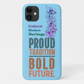 Proud Tradition, Bold Future Fish Border Design -  iPhone 11 Case