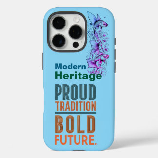 Proud Tradition, Bold Future Fish Border Design - iPhone 16 Pro Case