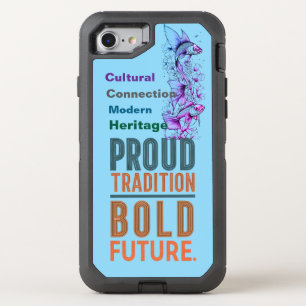 Proud Tradition, Bold Future Fish Border Design - OtterBox Defender iPhone SE/8/7 Case